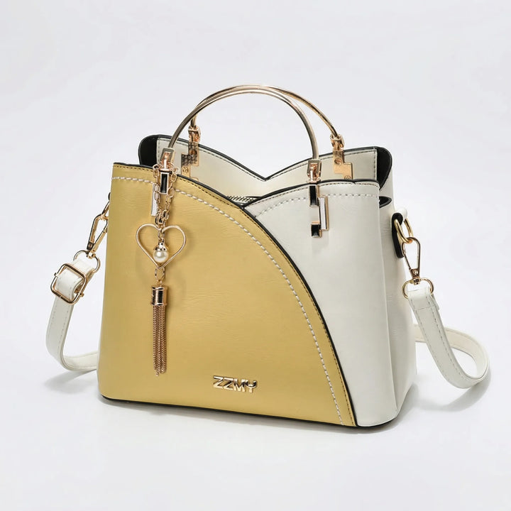 Patchwynn - Structured Patchwork Top-Handle Handbag