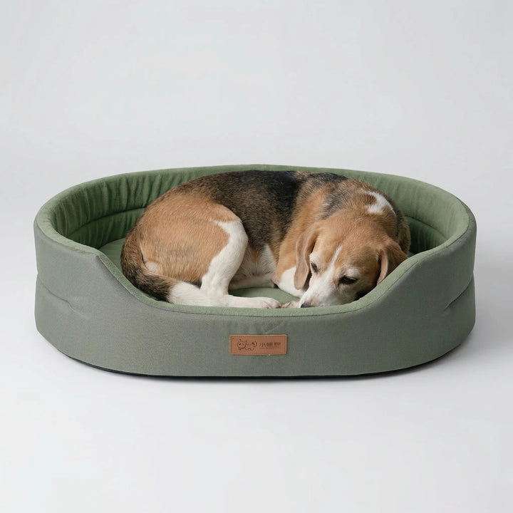 Pawvelo - Oval Plush Dog Bed With Raised Edges