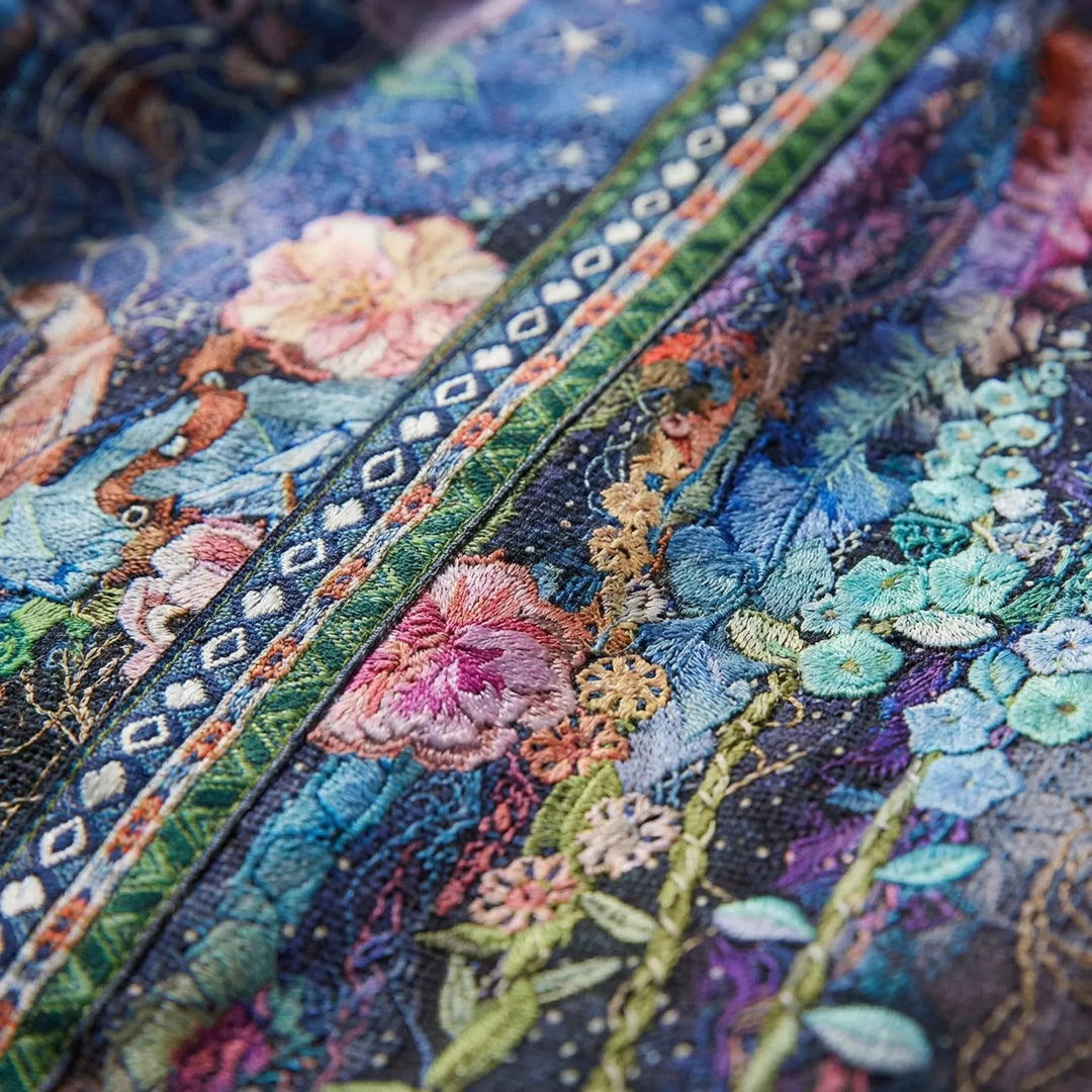 Petalvex - Open-Front Floral Printed Cardigan