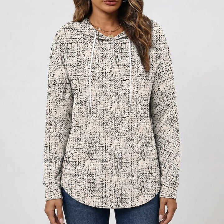 Plaidora - Long Sleeve Plaid Print Hoodie