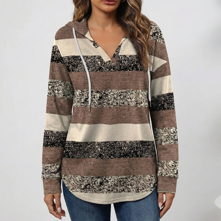 Plaidora - Long Sleeve Plaid Print Hoodie