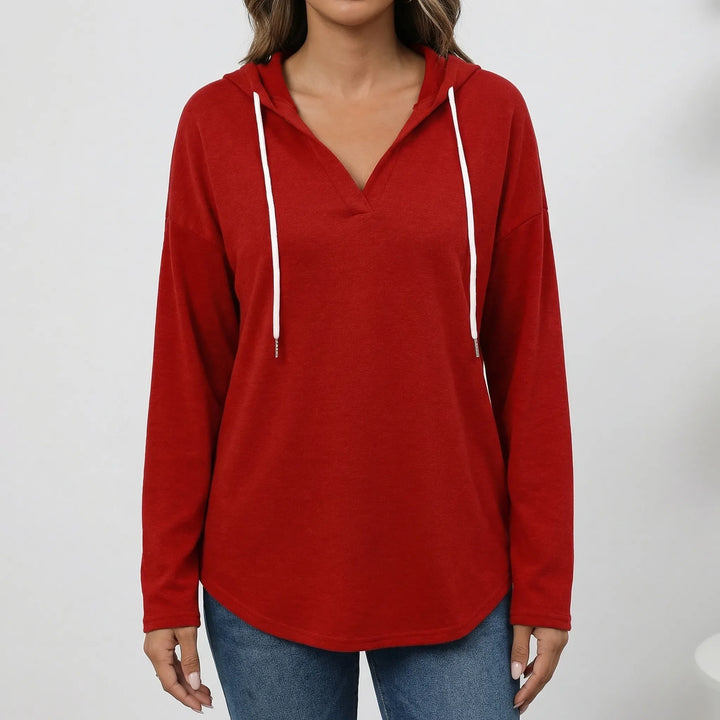 Plaidora - Long Sleeve Plaid Print Hoodie
