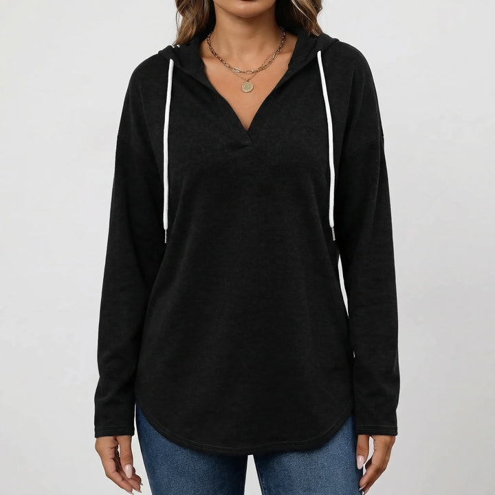 Plaidora - Long Sleeve Plaid Print Hoodie