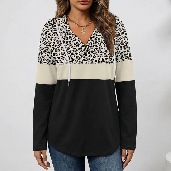 Plaidora - Long Sleeve Plaid Print Hoodie