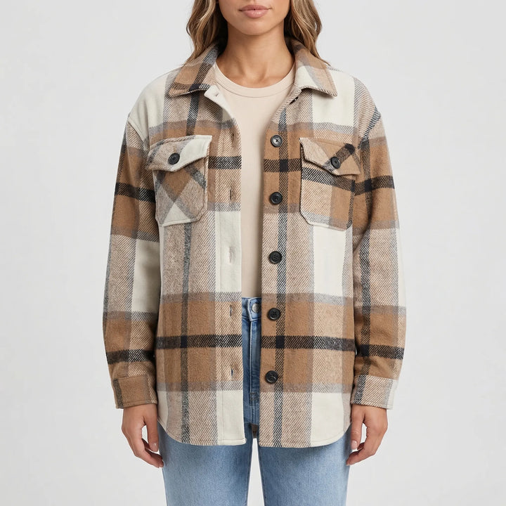 Plaidova - Relaxed Fit Plaid Shirt Jacket