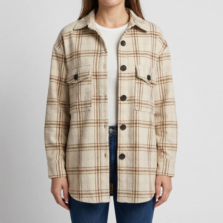 Plaidova - Relaxed Fit Plaid Shirt Jacket