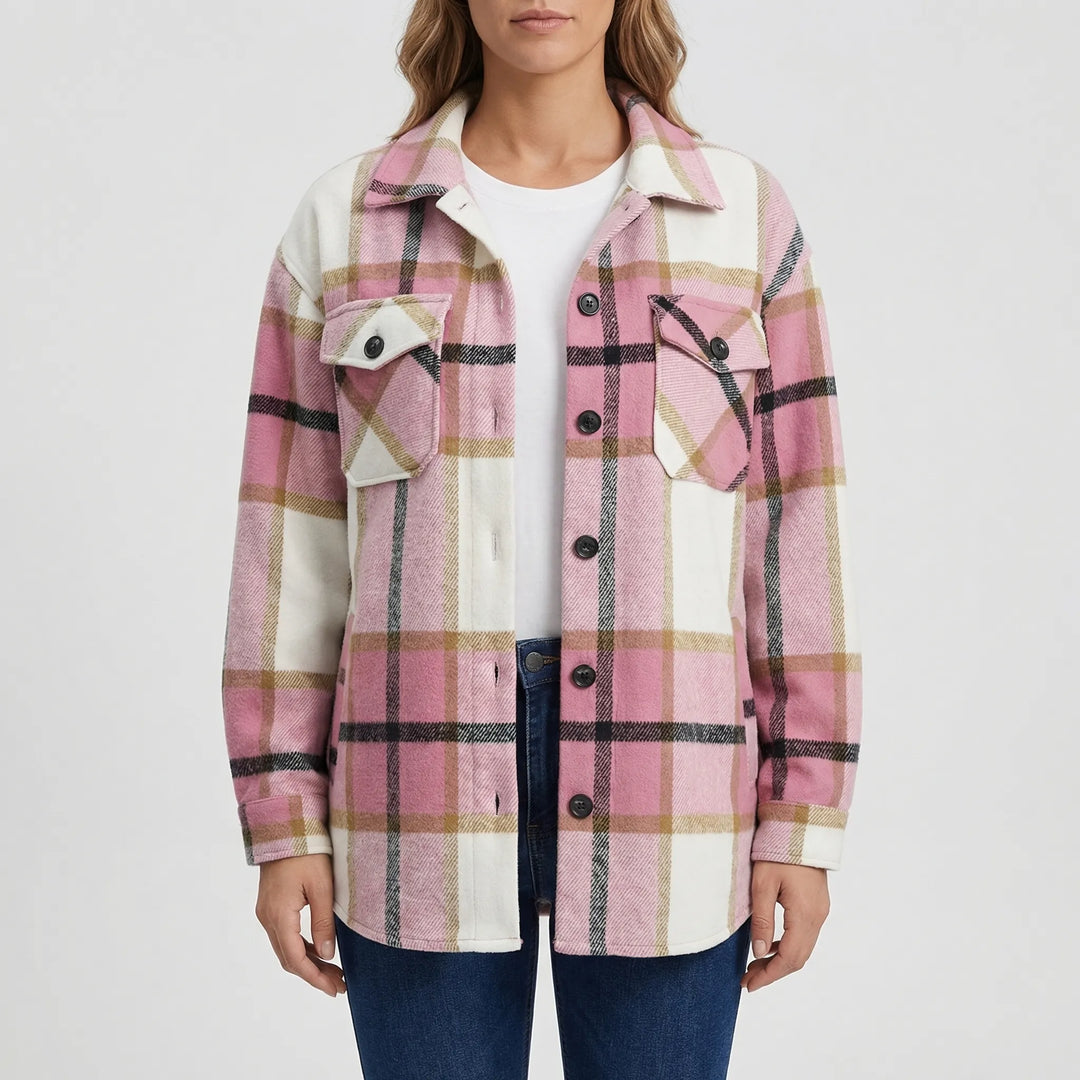 Plaidova - Relaxed Fit Plaid Shirt Jacket