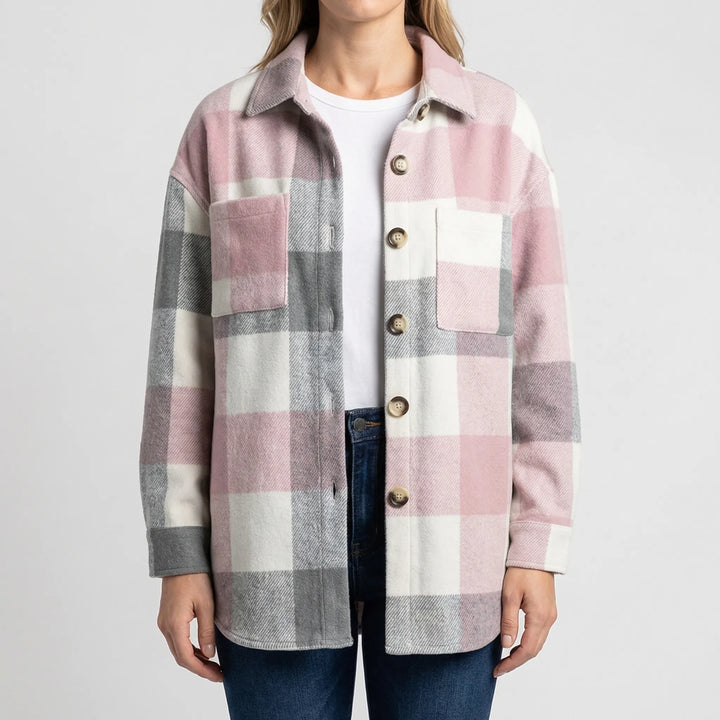 Plaidova - Relaxed Fit Plaid Shirt Jacket