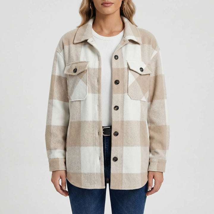 Plaidova - Relaxed Fit Plaid Shirt Jacket