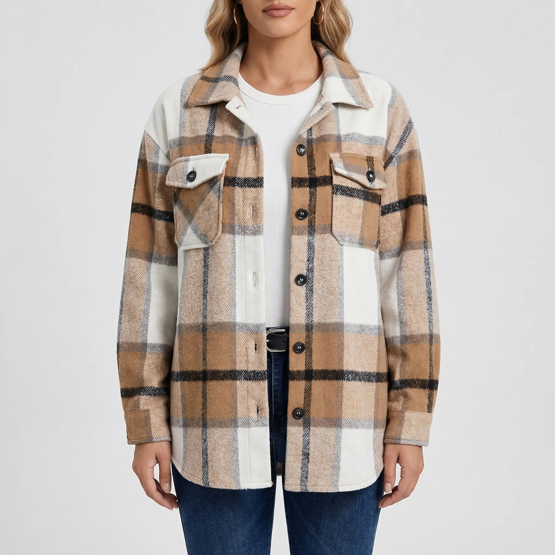 Plaidova - Relaxed Fit Plaid Shirt Jacket