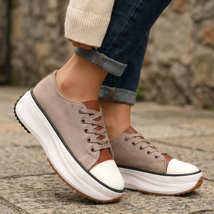 Platavy - Lace-Up Platform Sneaker For Women