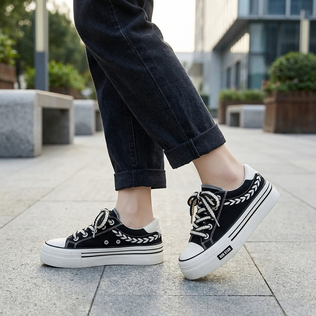 Platieva - Chunky Platform Lace-Up Sneaker