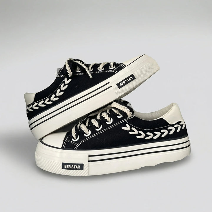 Platieva - Chunky Platform Lace-Up Sneaker