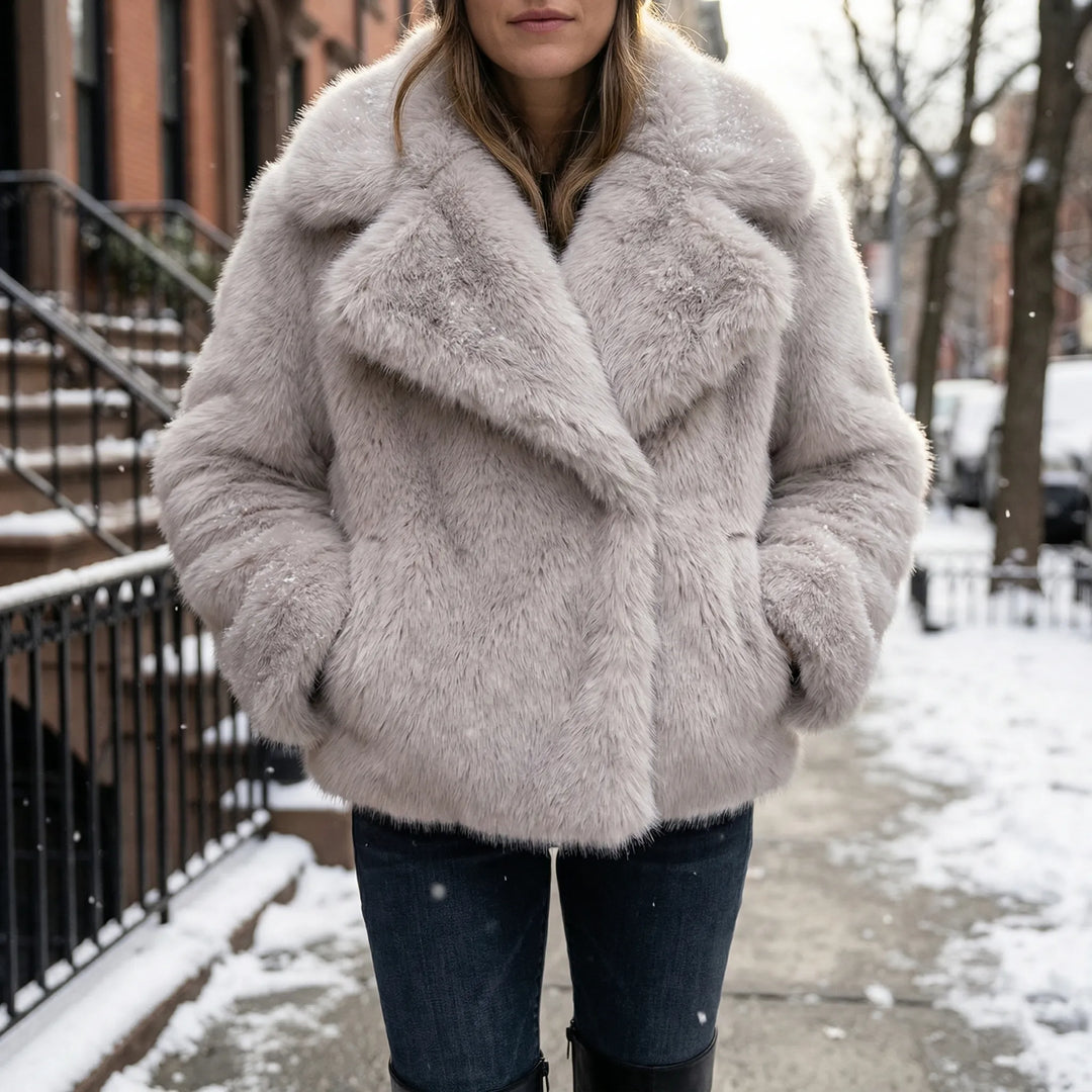 Plushova - Semi-Fitted Faux Fur Winter Jacket