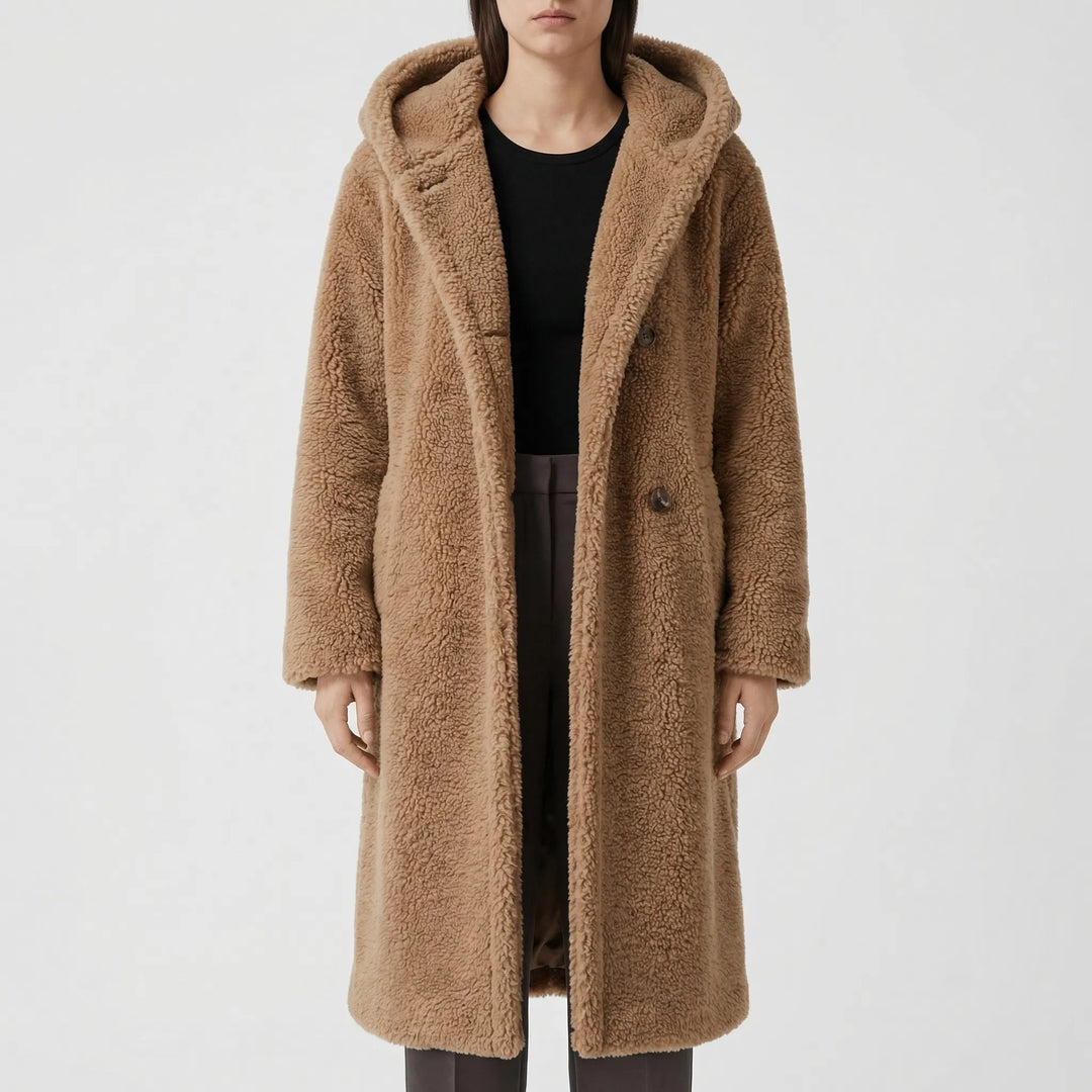Plushwyn - Long Hooded Teddy-Texture Coat