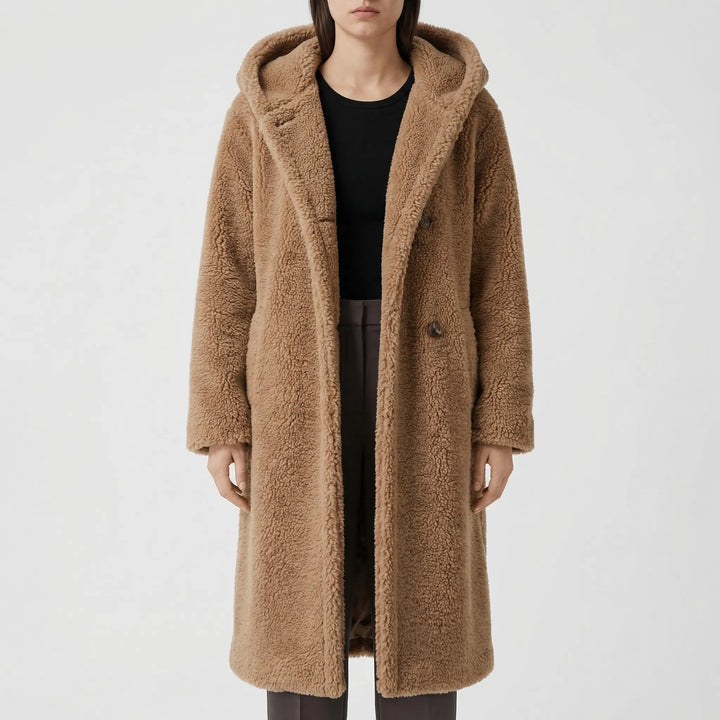 Plushwyn - Long Hooded Teddy-Texture Coat