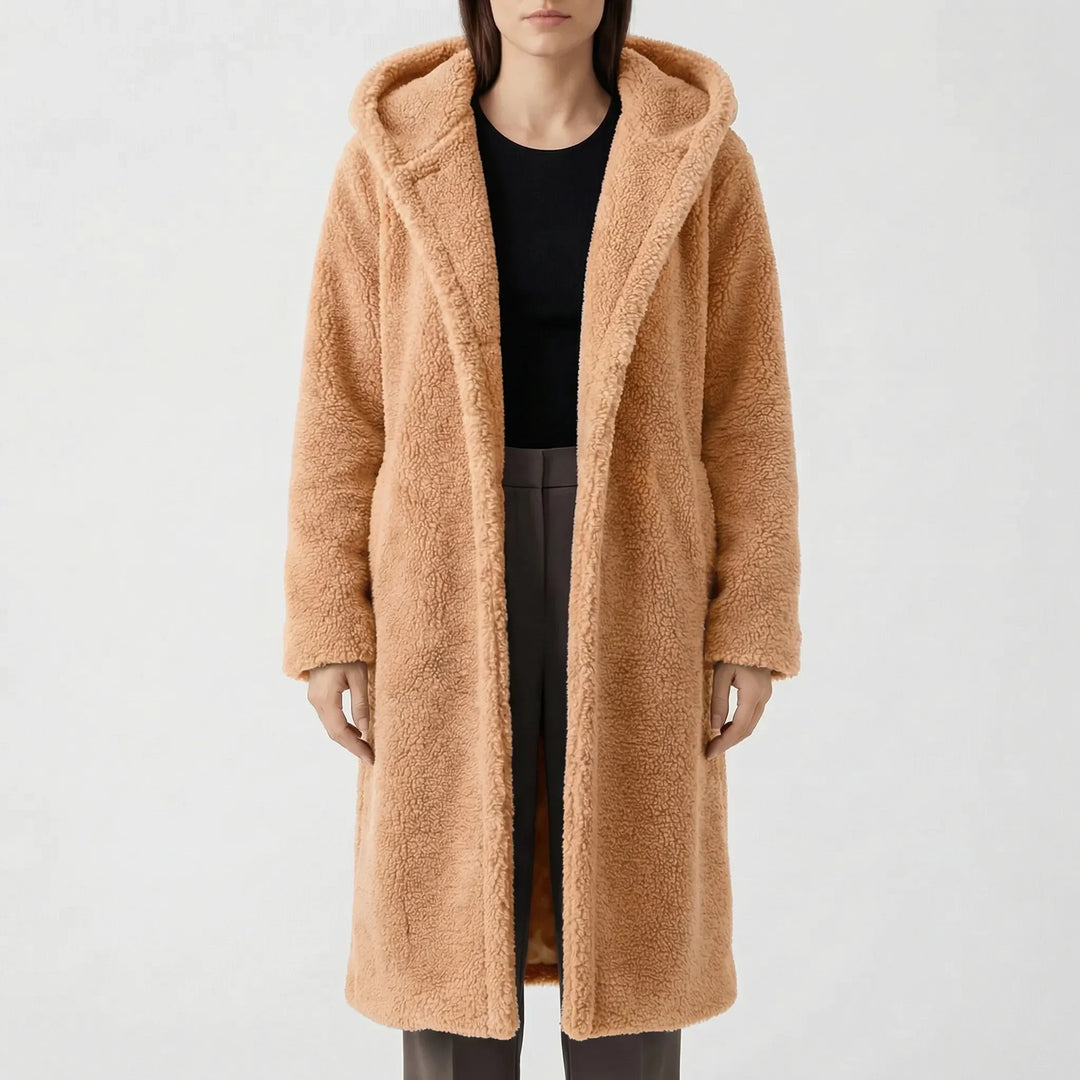 Plushwyn - Long Hooded Teddy-Texture Coat