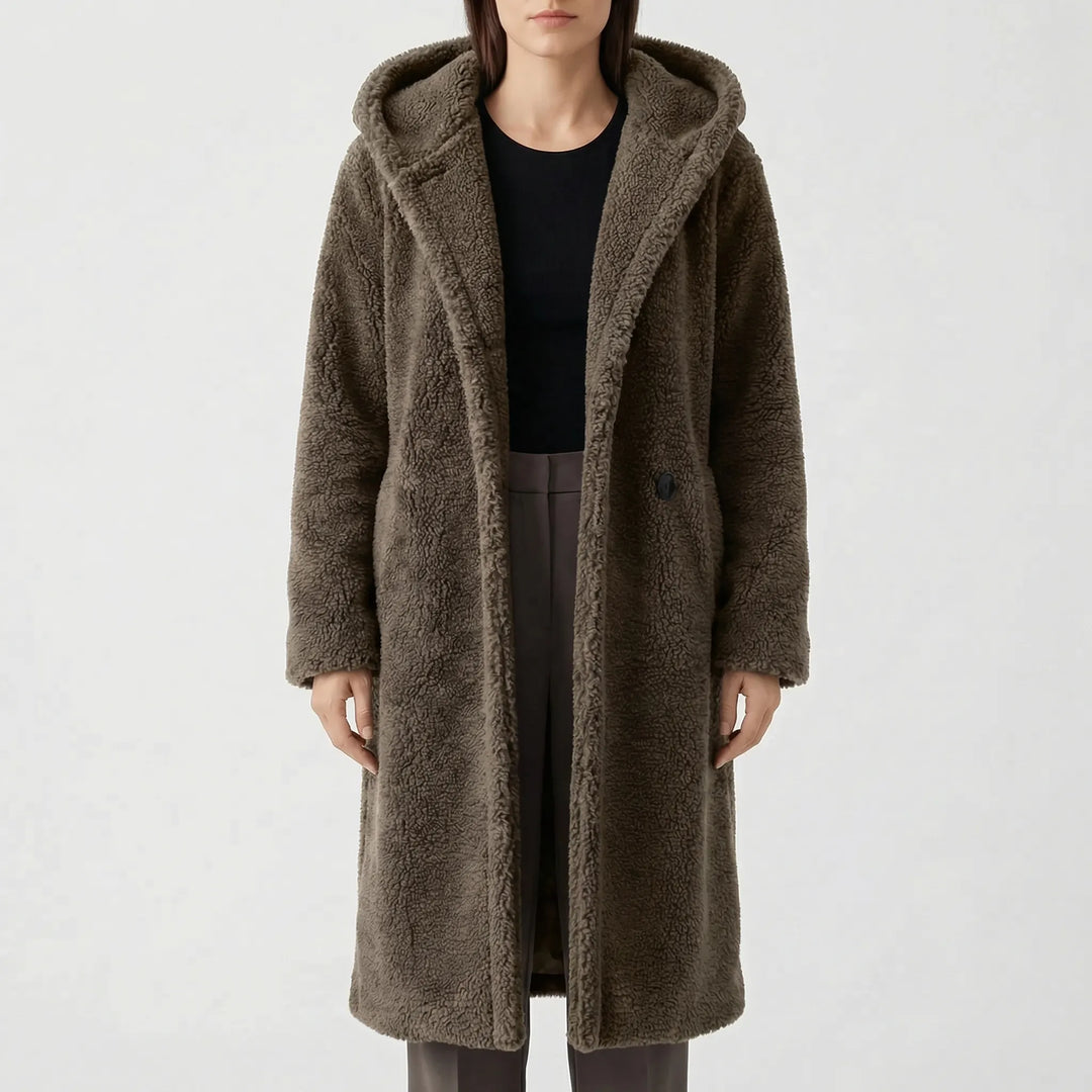 Plushwyn - Long Hooded Teddy-Texture Coat