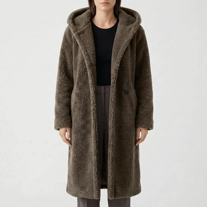 Plushwyn - Long Hooded Teddy-Texture Coat