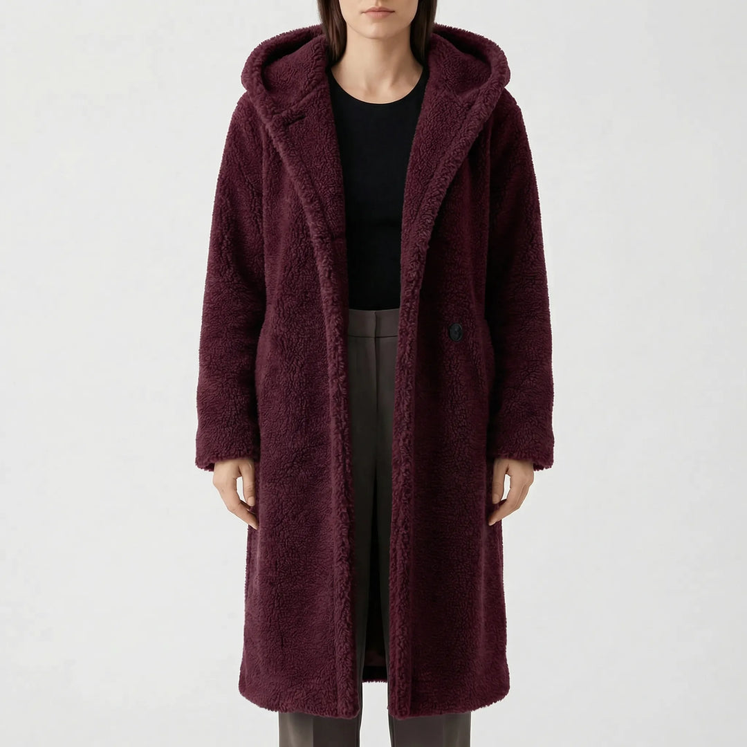 Plushwyn - Long Hooded Teddy-Texture Coat