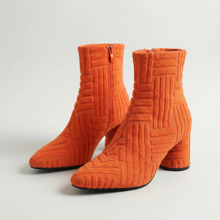 Pointrex - Pointed Toe Block Heel Ankle Boot
