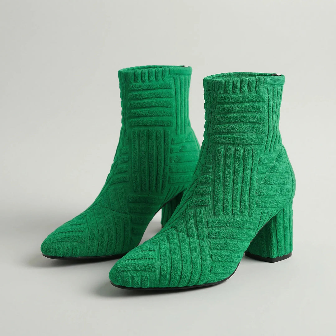 Pointrex - Pointed Toe Block Heel Ankle Boot