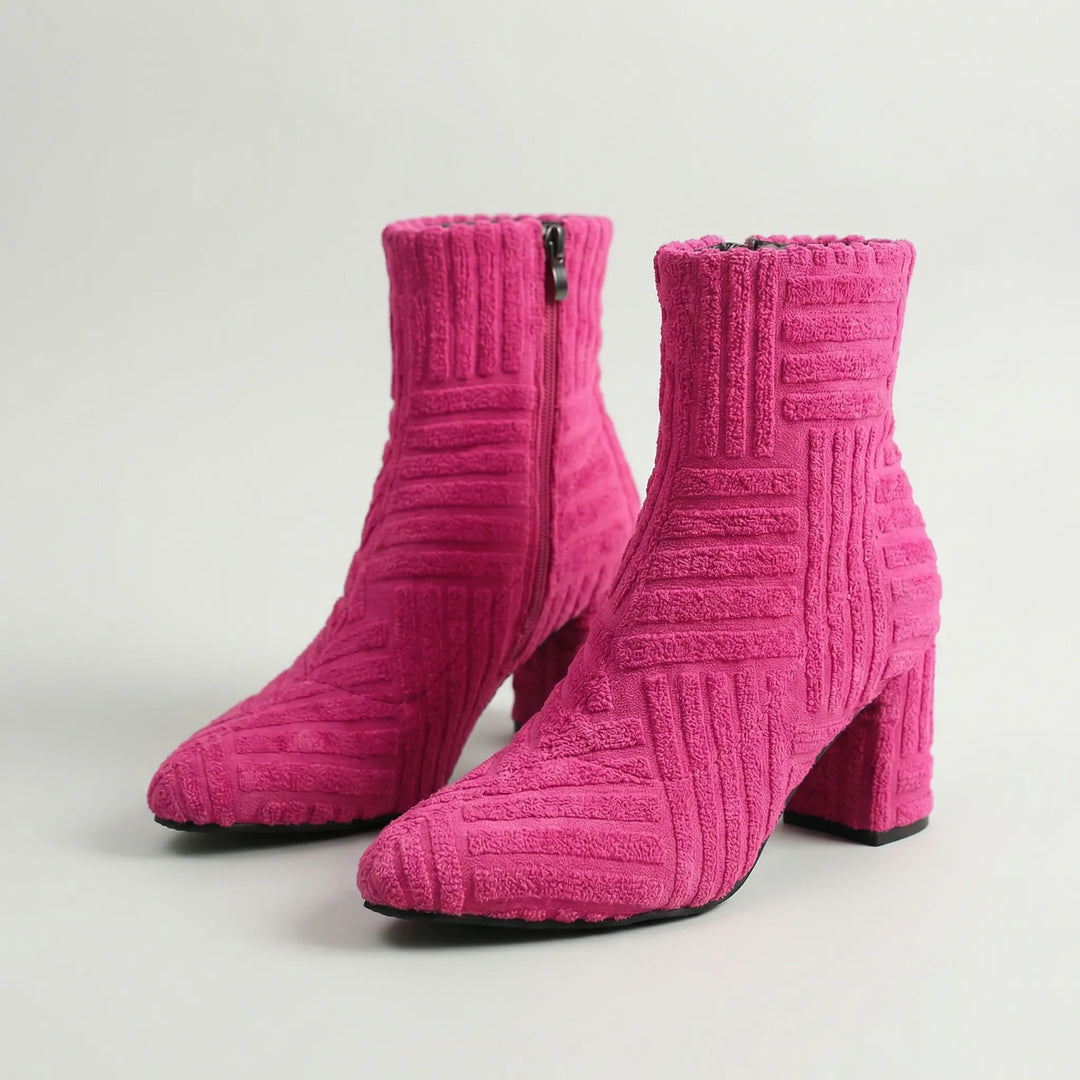 Pointrex - Pointed Toe Block Heel Ankle Boot