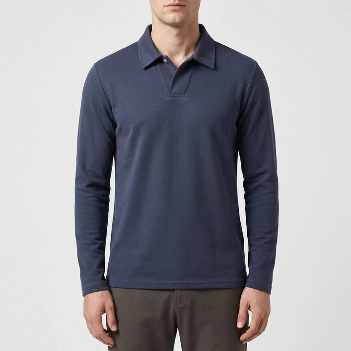 Polenzo - Long Sleeve Polo Collar Sweater