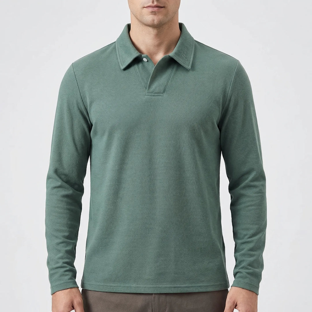 Polenzo - Long Sleeve Polo Collar Sweater