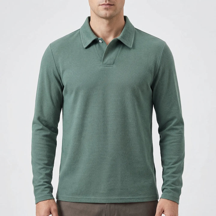 Polenzo - Long Sleeve Polo Collar Sweater