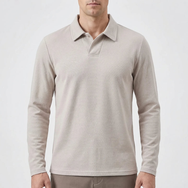 Polenzo - Long Sleeve Polo Collar Sweater