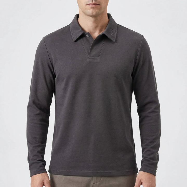Polenzo - Long Sleeve Polo Collar Sweater