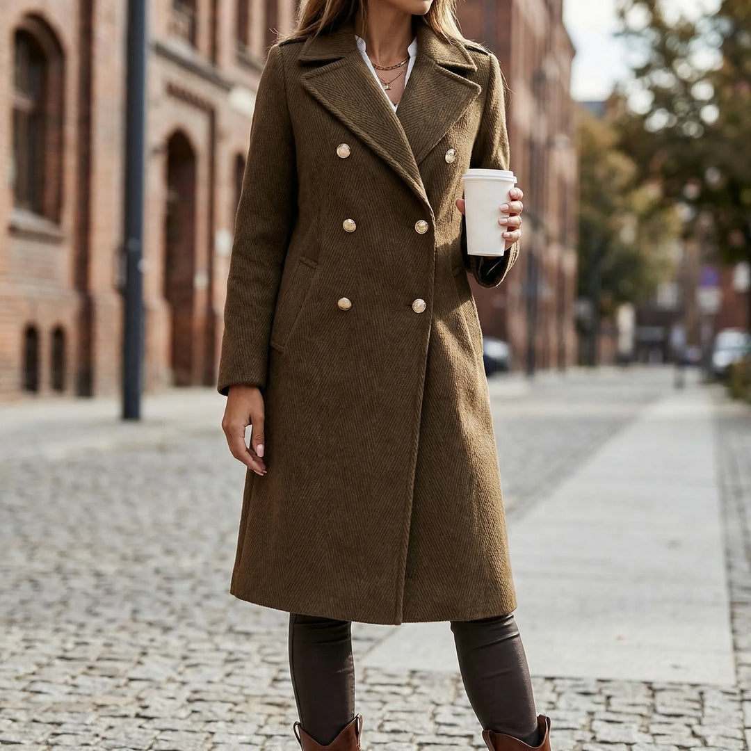 Polshara - Double-Breasted Midi-Length Coat