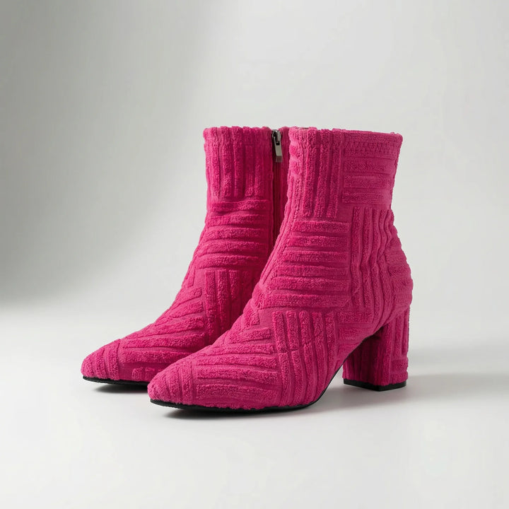 Poyntex - Pointed Toe Block Heel Ankle Boot