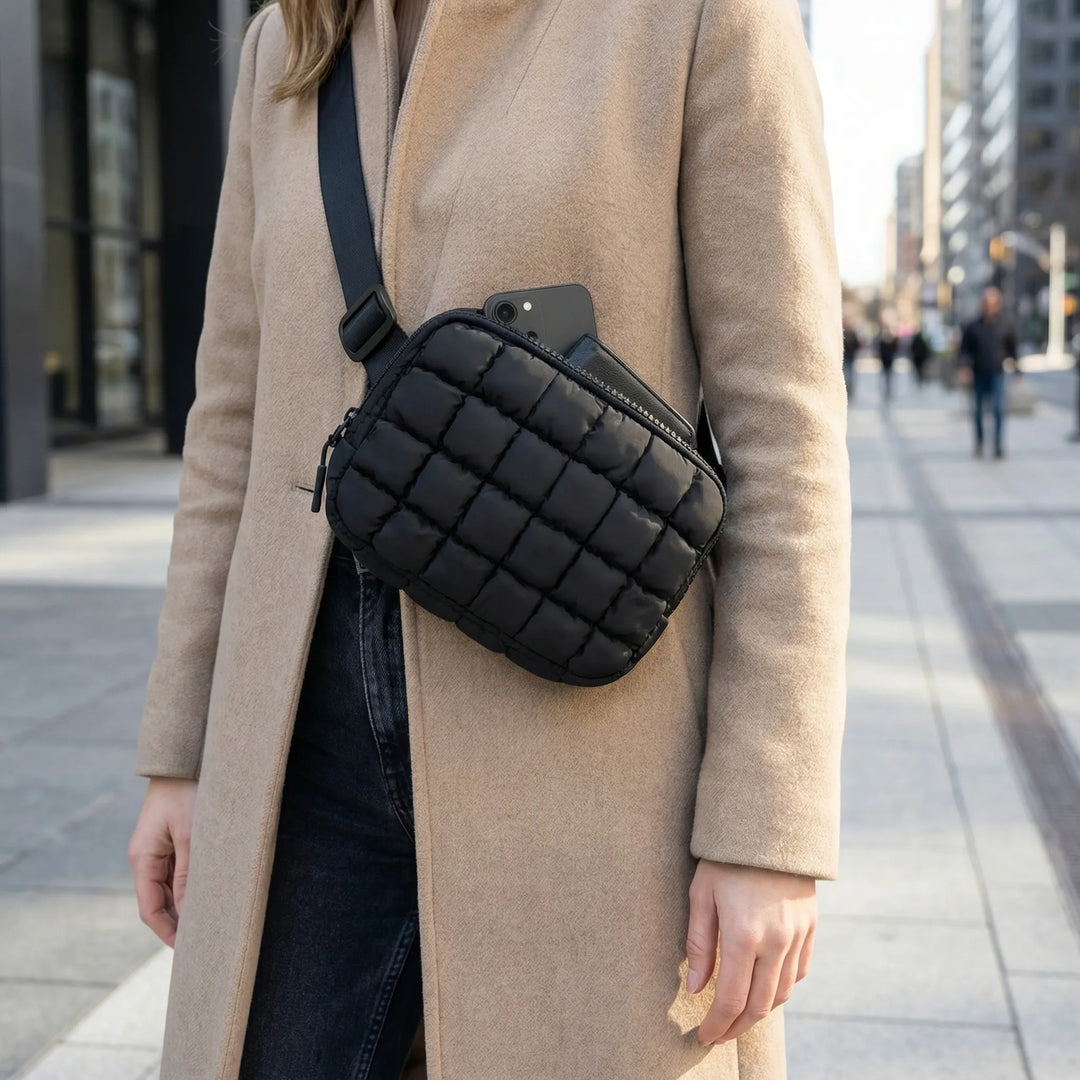 Pufflyn - Quilted Puffer Crossbody Bag