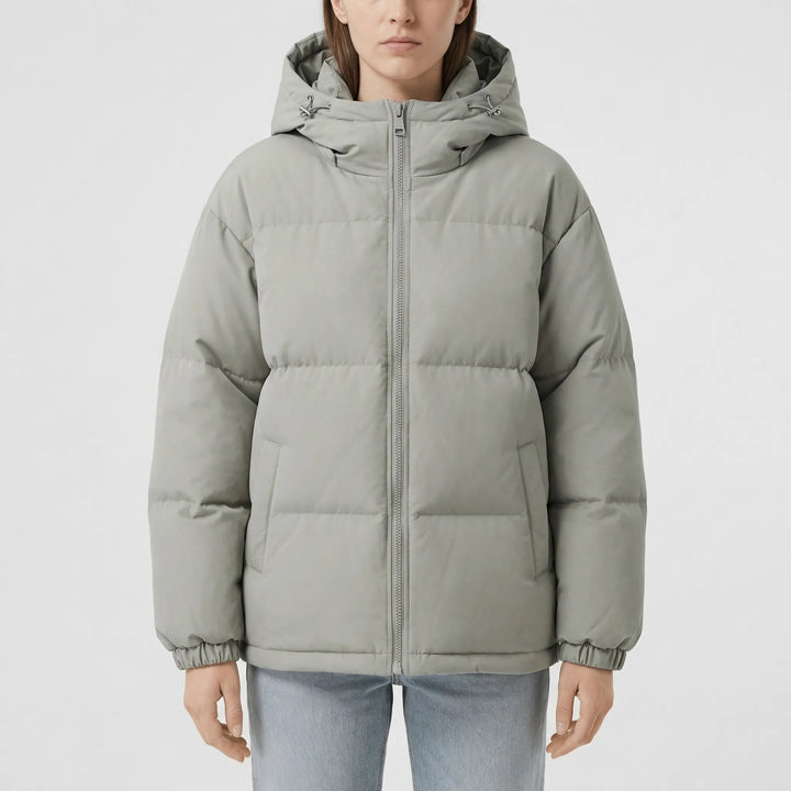 Puffora - Hooded Puffer Jacket With Full-Front Zipper