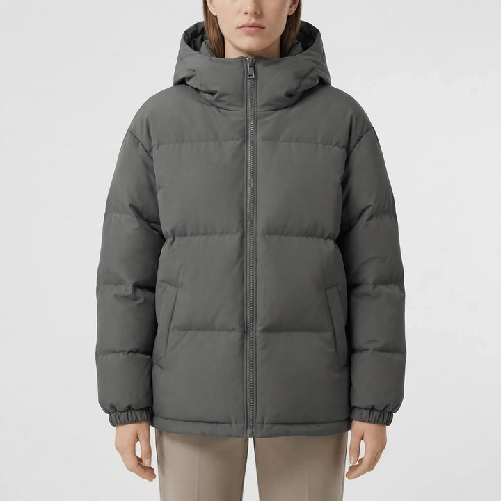 Puffora - Hooded Puffer Jacket With Full-Front Zipper