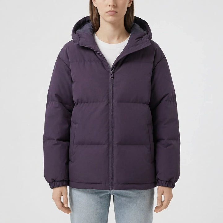 Puffora - Hooded Puffer Jacket With Full-Front Zipper