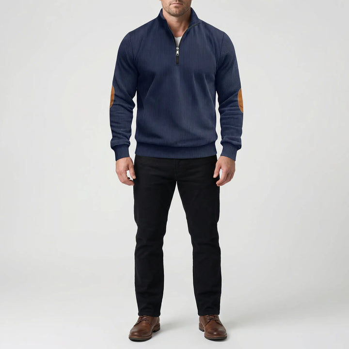 Quartzen - Quarter-Zip Ribbed Knit Pullover