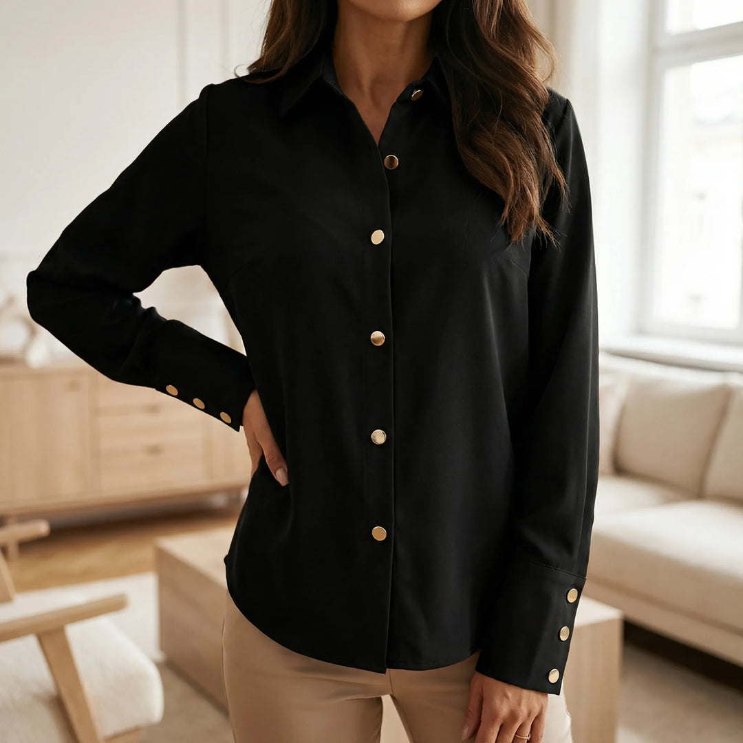 Quiltonelle - Quilted Button-Down Long Sleeve Shirt