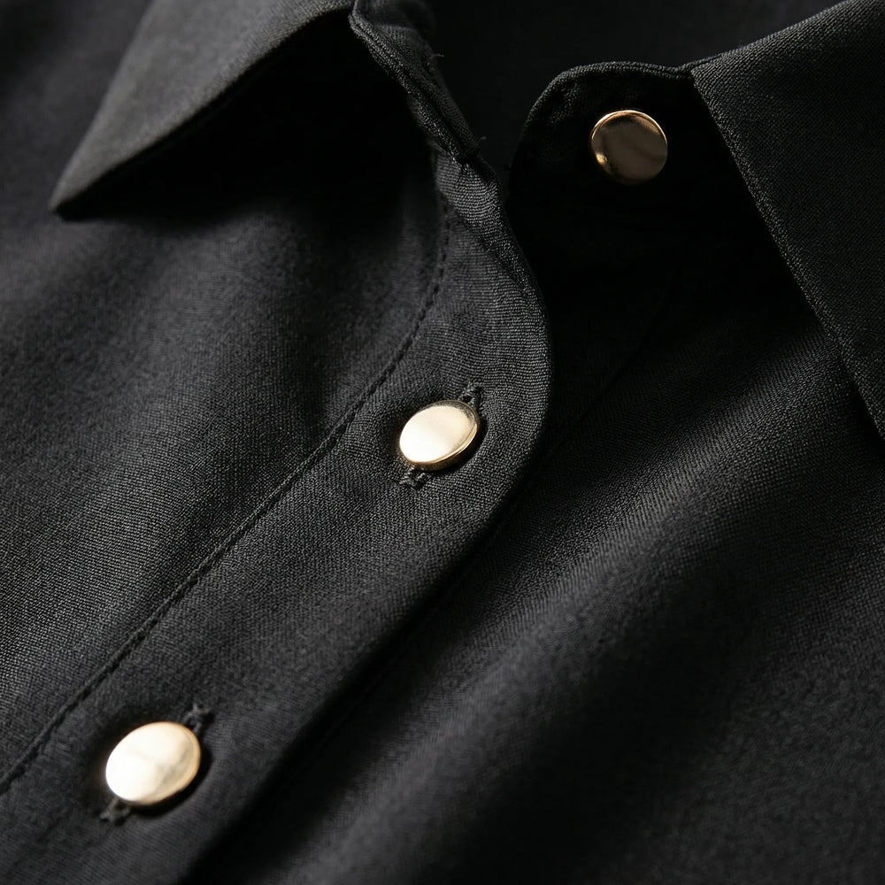 Quiltonelle - Quilted Button-Down Long Sleeve Shirt