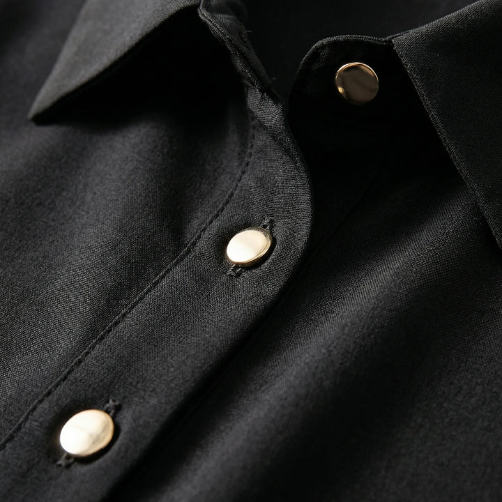 Quiltonelle - Quilted Button-Down Long Sleeve Shirt