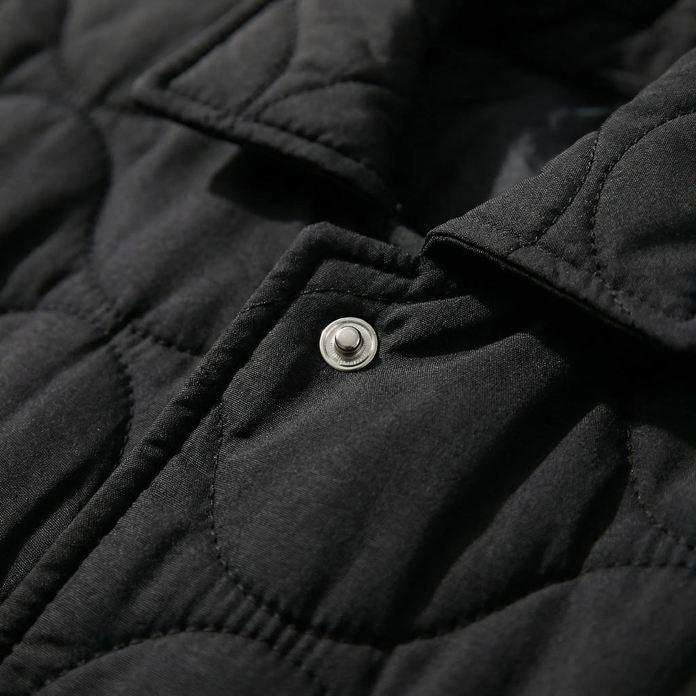 Quiltrova - Quilted Snap-Button Shacket For Women