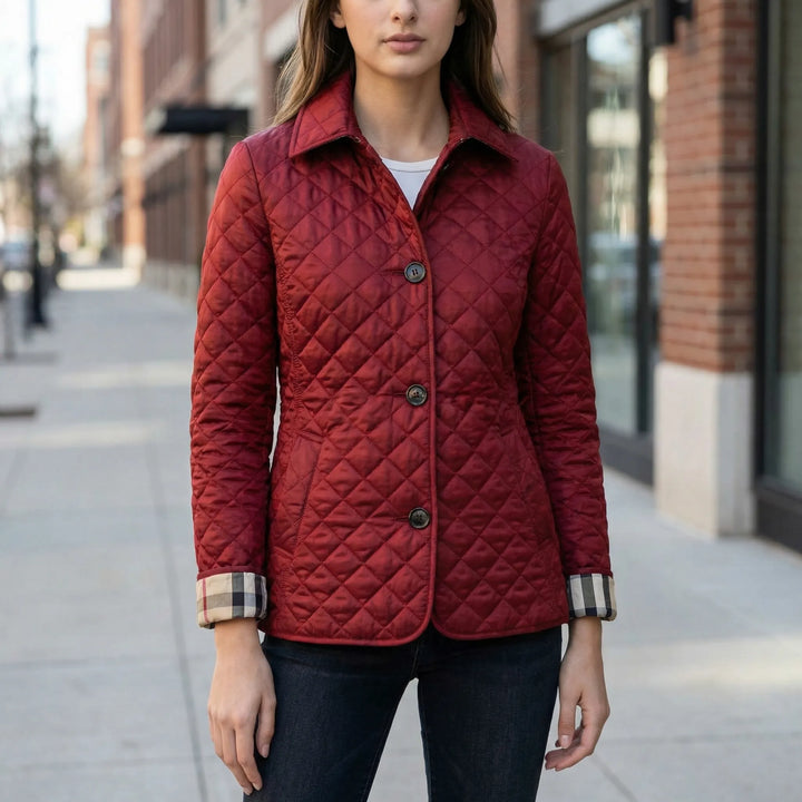 Quilvera - Diamond-Quilted Button-Up Jacket