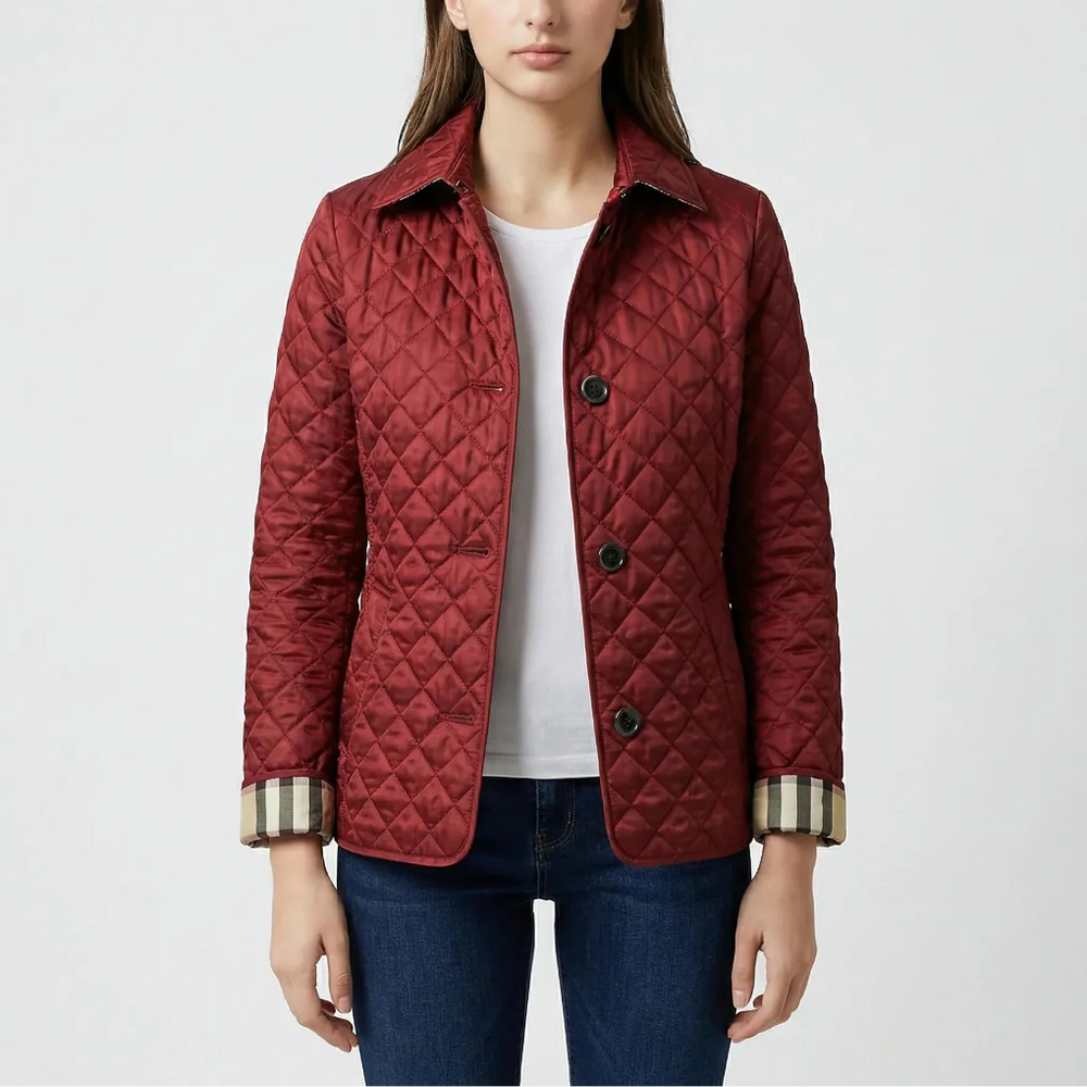 Quilvera - Diamond-Quilted Button-Up Jacket