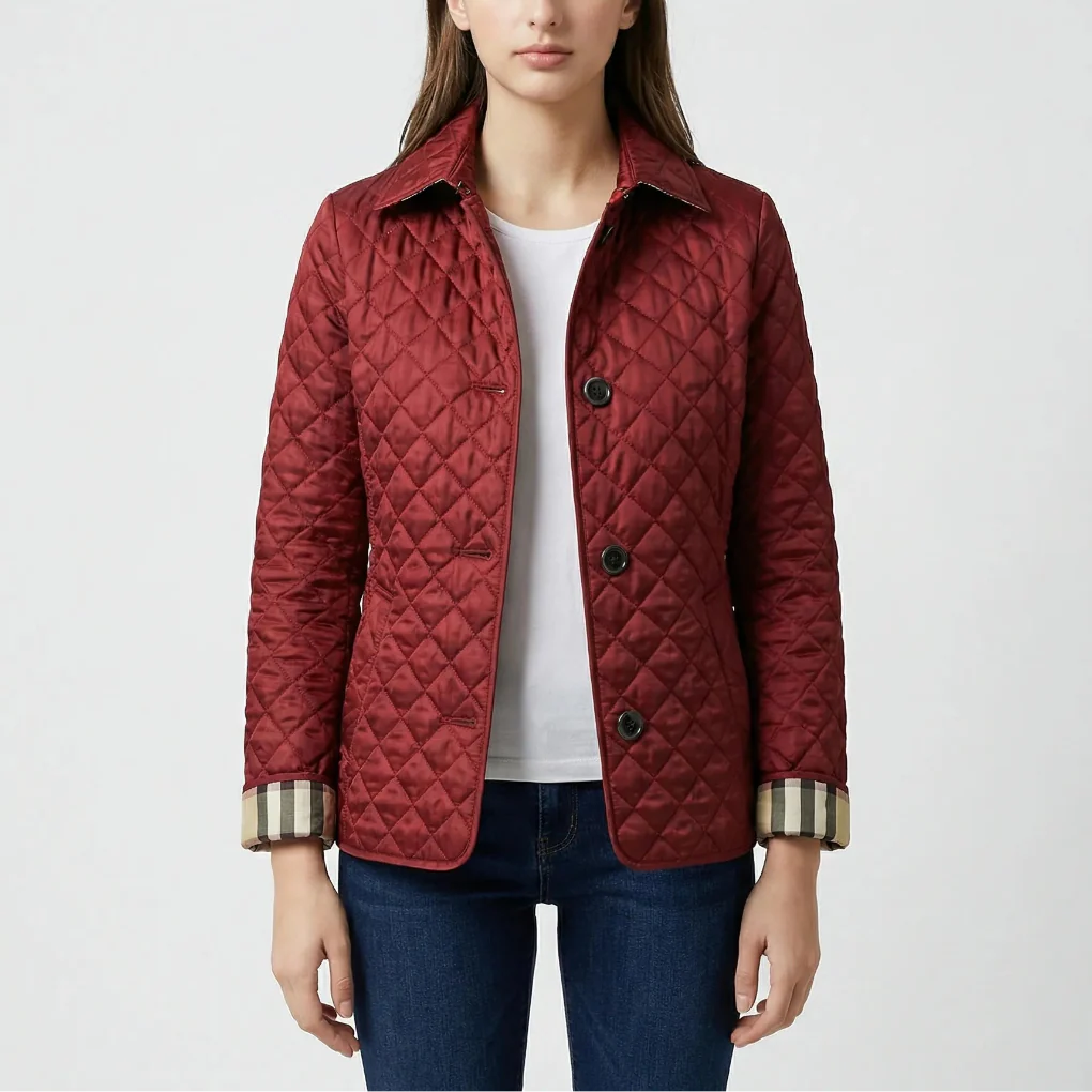 Quilvera - Diamond-Quilted Button-Up Jacket