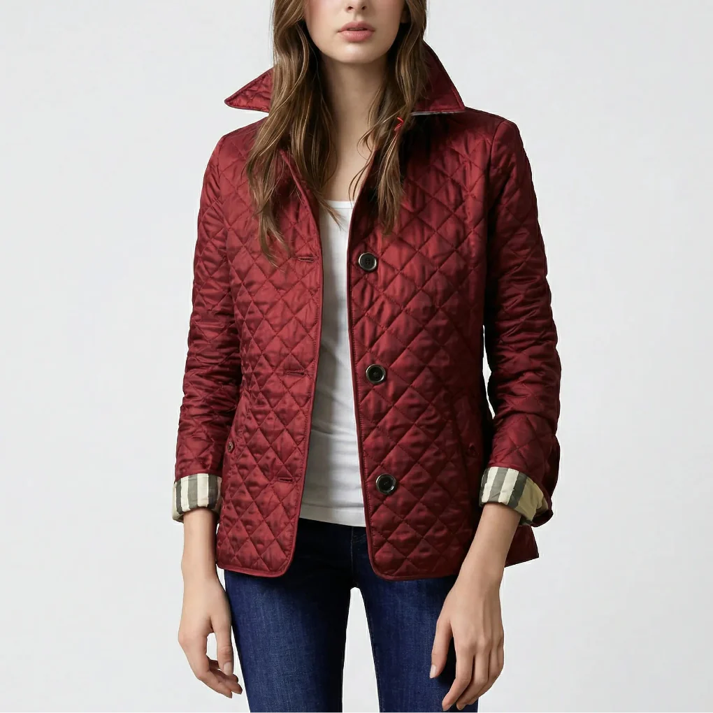 Quilvera - Diamond-Quilted Button-Up Jacket