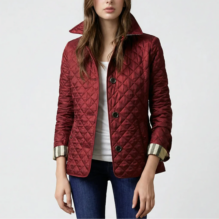 Quilvera - Diamond-Quilted Button-Up Jacket