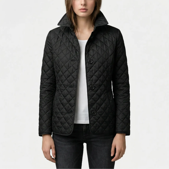 Quilvera - Diamond-Quilted Button-Up Jacket
