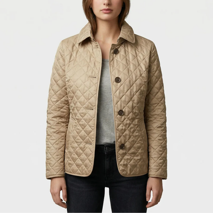 Quilvera - Diamond-Quilted Button-Up Jacket